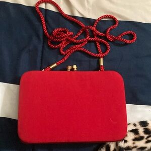 Right red lovely clutch/shoulder bag from the holidays